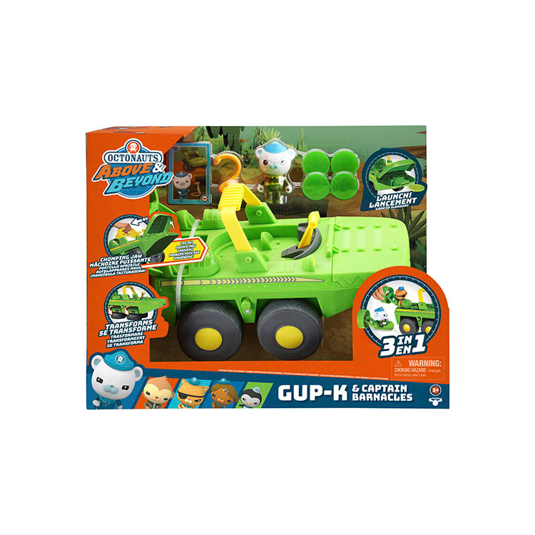 Octonauts Series 3 Gup-K with Captain Barnacles Deluxe Vehicle & Figure Set in packaging, featuring 3-in-1 action vehicle.