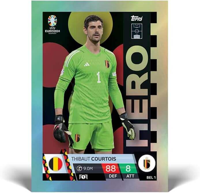 Topps Euro 2024 Official Match Attax Color: Booster Tin Raw Talent Trading Card Collection Earthlets