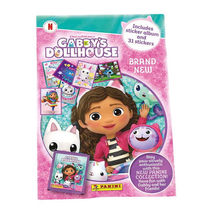 Gabby's Dollshouse Sticker Collection by Panini with Gabby and friends on cover, includes album and 31 stickers, brand new.