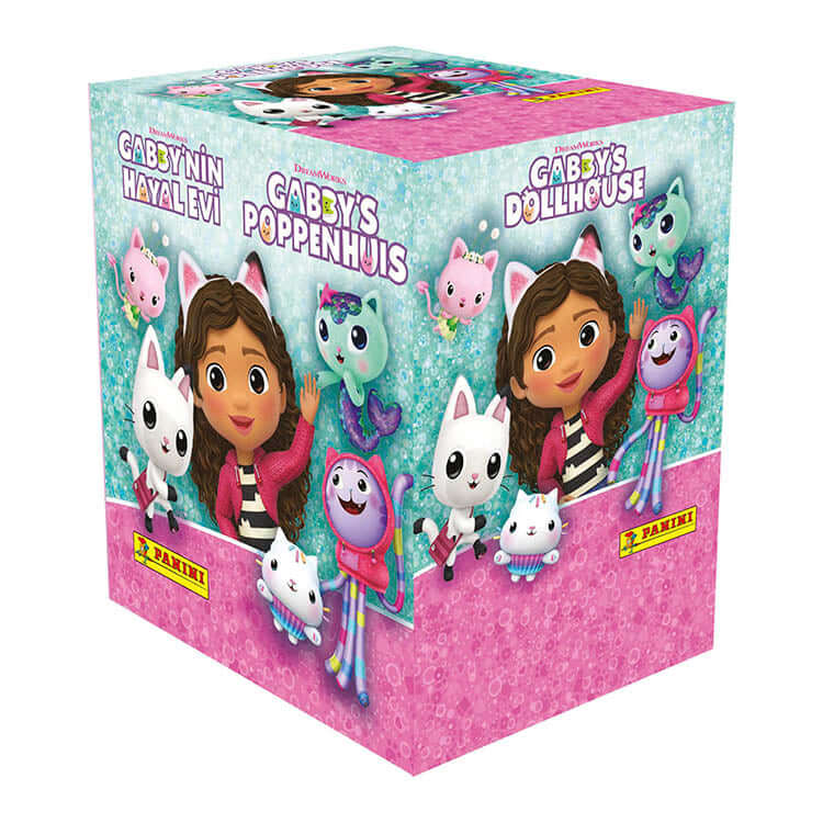 Gabby's Dollshouse Sticker Collection box by Panini featuring colorful characters for kids' fun and stickers excitement.