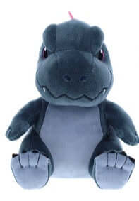 Godzilla x Kong collectible plush toy, dark gray with detailed embroidery, from the hit movie, perfect for snuggling and play.