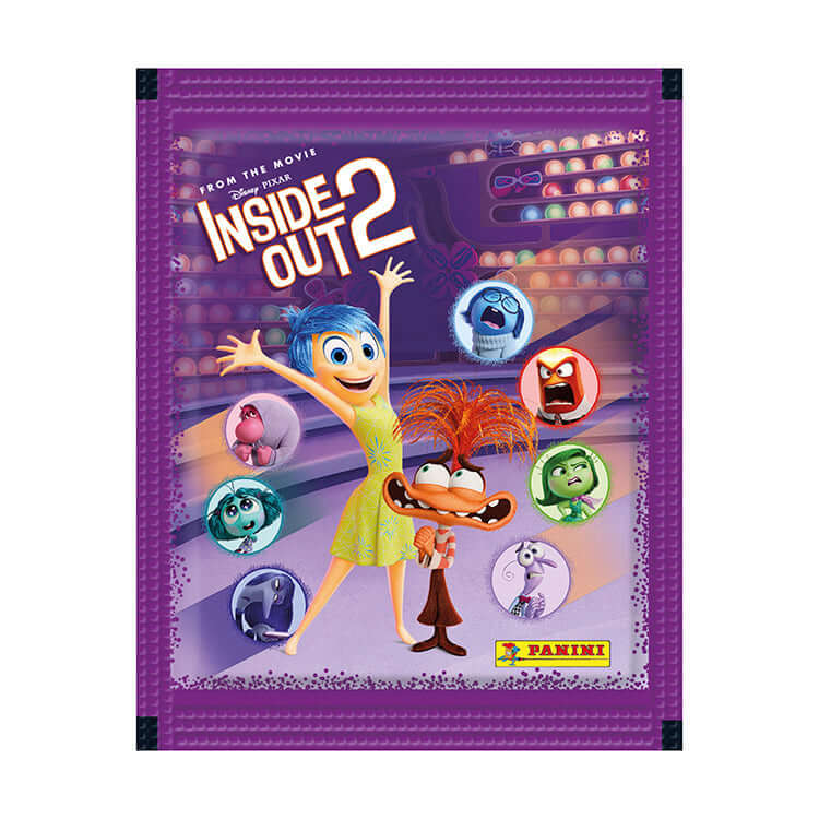 Inside Out 2 Sticker Collection Pack featuring Joy and other characters from the new movie, by Panini.