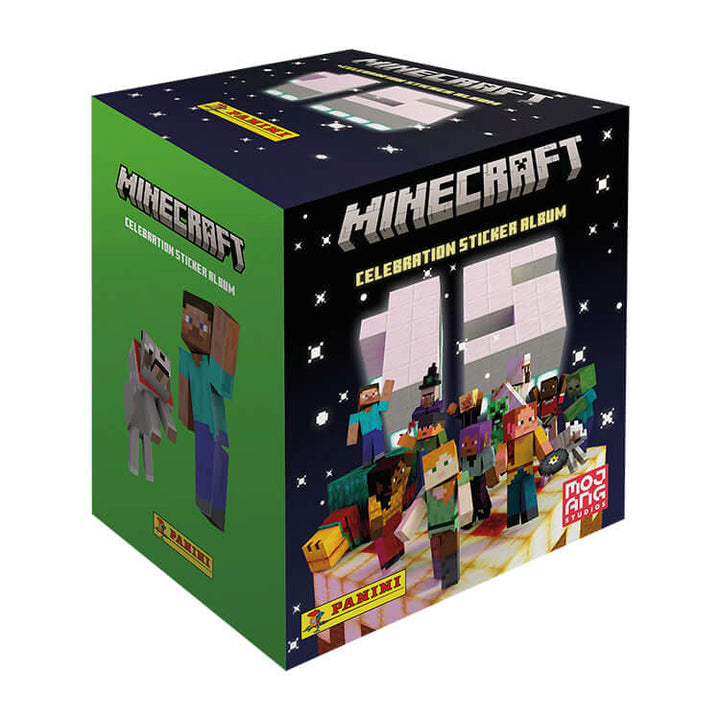 "Panini Minecraft 15th Anniversary Sticker Album Box with Characters"