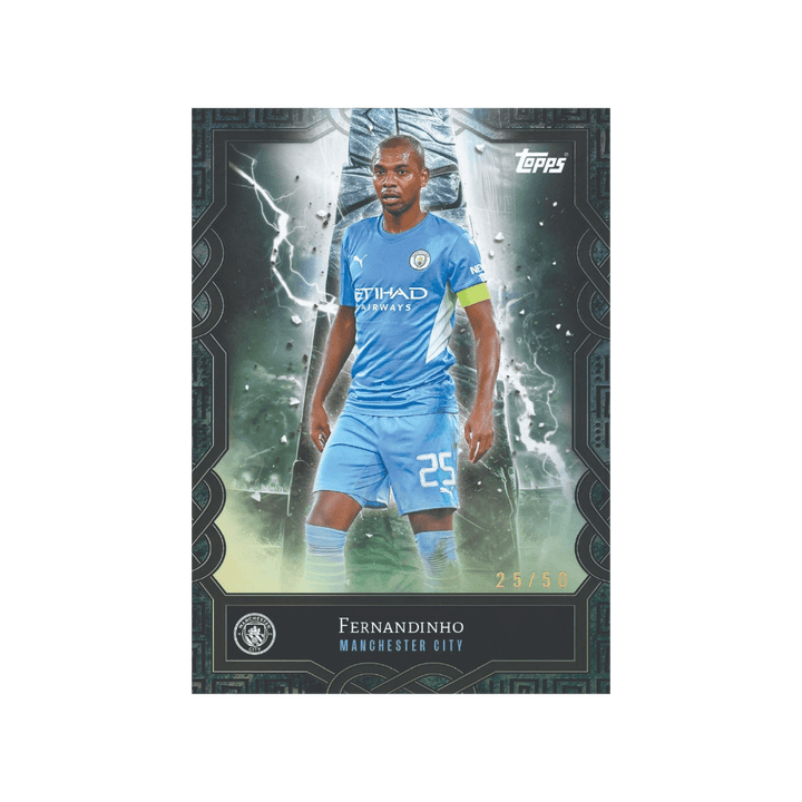 Topps Manchester City FC 2024/25 Fan Set card featuring Fernandinho, limited edition 25/50.
