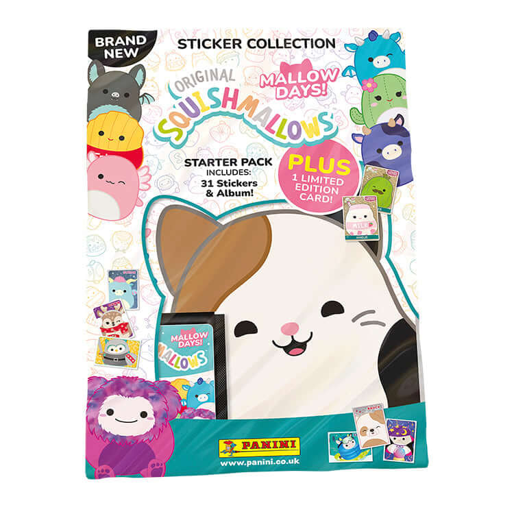"Squishmallows Mallow Days 2024 Sticker Collection Starter Pack with Album and Stickers"