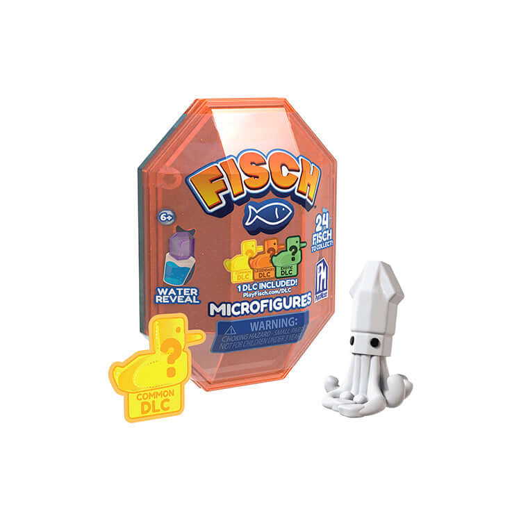Fisch Series 1 Microfigure Pack with clear capsule and squid figure, ideal for underwater collector adventures.