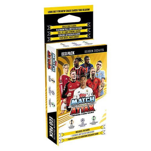 Match Attax 24/25 Eco Pack featuring UEFA Champions League stars and special edition trading cards.