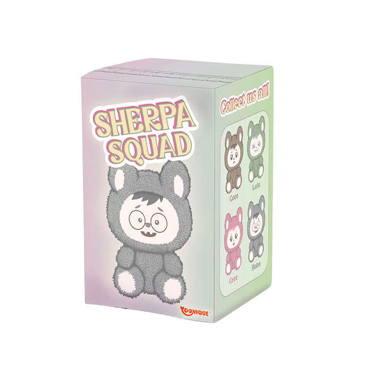 Zuzu & Friendz collectible plush keychain blind box featuring Sherpa Squad characters.