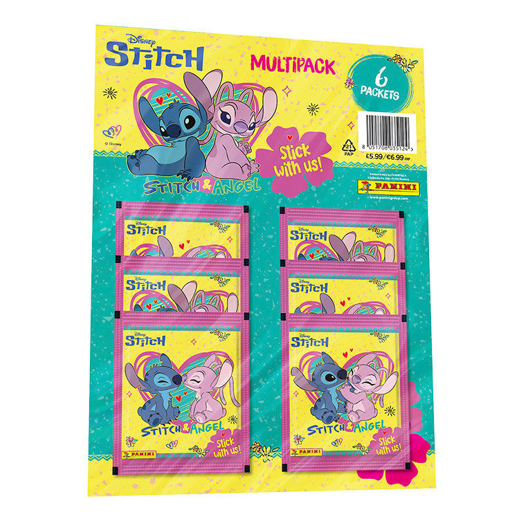 Stitch and Angel sticker collection multipack featuring 6 packets, designed by Panini, celebrating the characters&